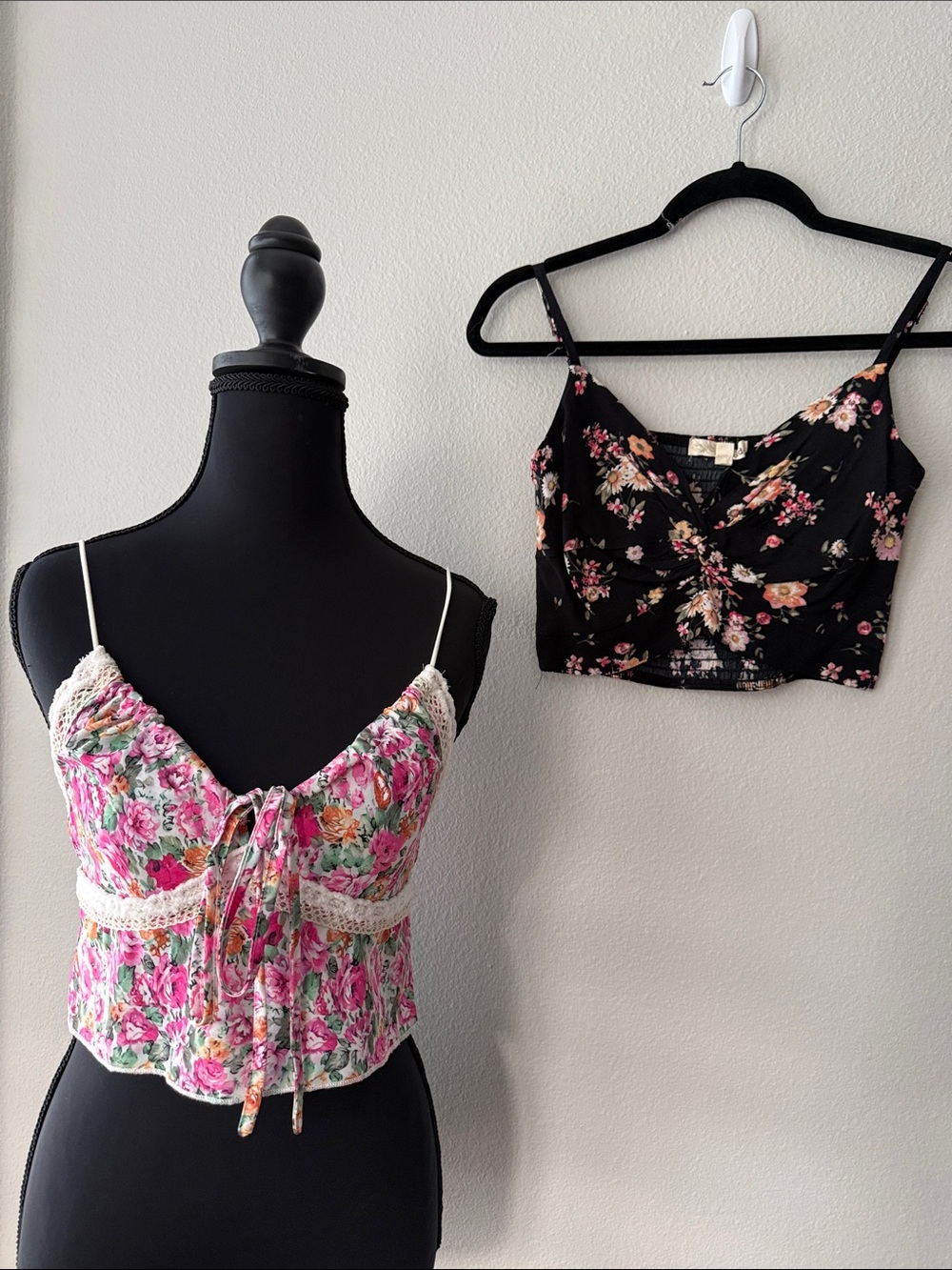 3 piece Camisole in Pink, Black, & Yellow